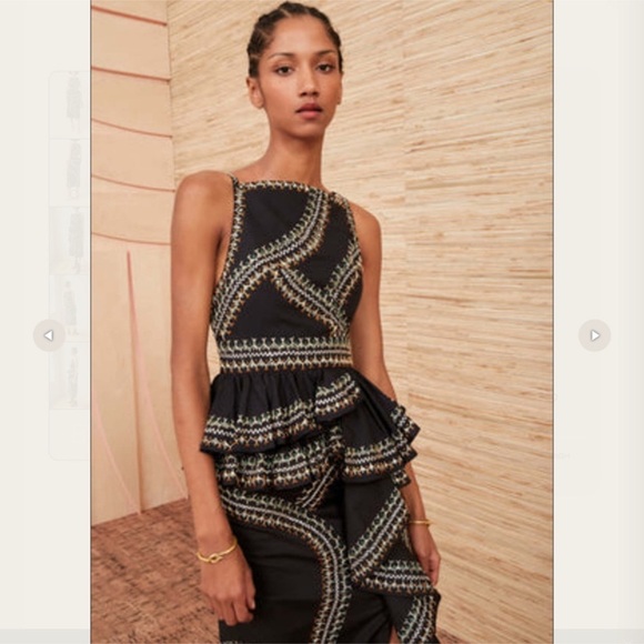 ULLA JOHNSON Sylvan Midi Dress Noir/Black Sz 6 - Picture 3 of 7